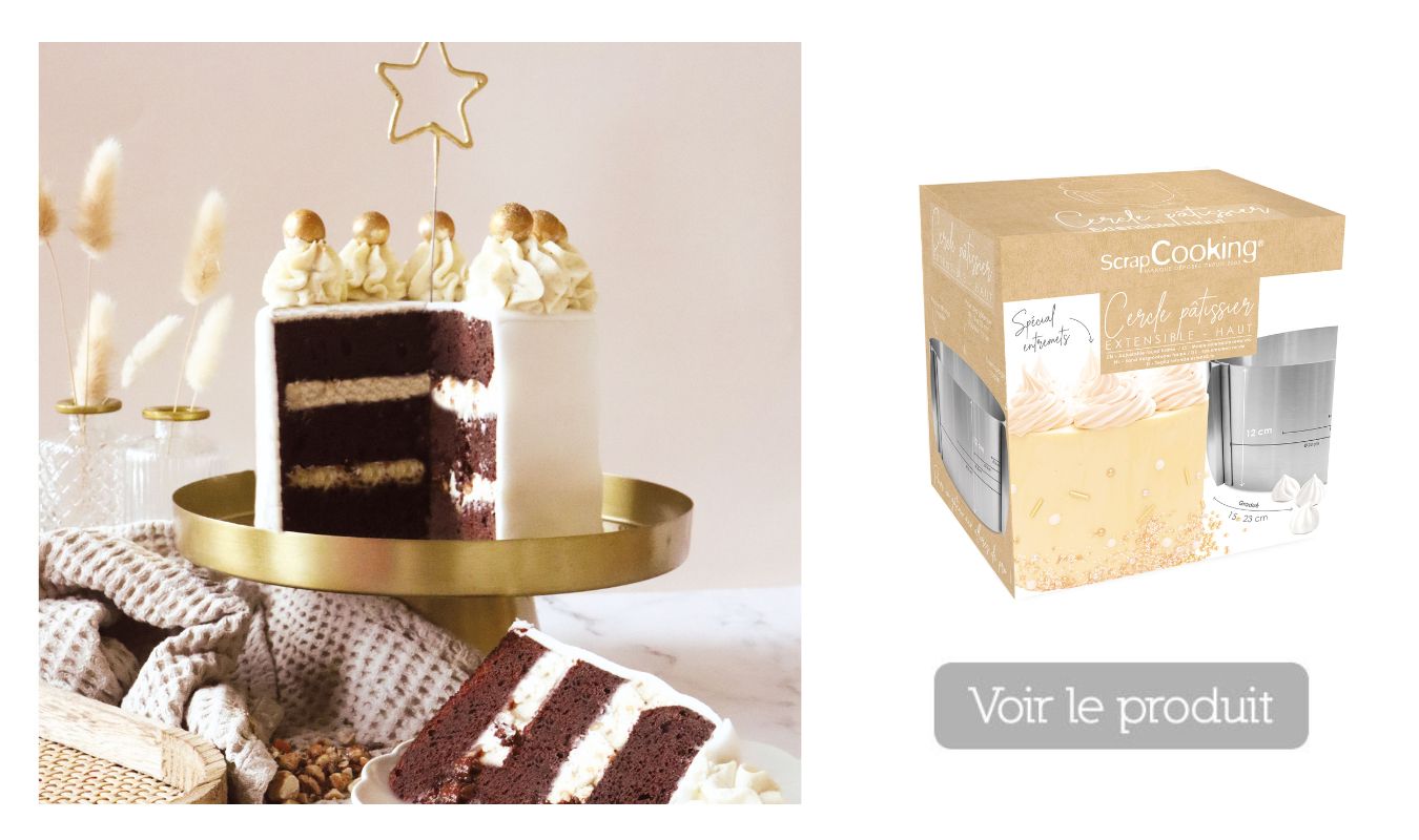 Recette layer cake chocolat noisette cercle haut extensible - ScrapCooking